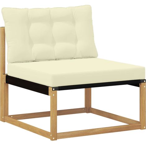Outdoor Middle Sofa with Cushion White 79 x 83 x 73 cm steel vidaXL (1/5)