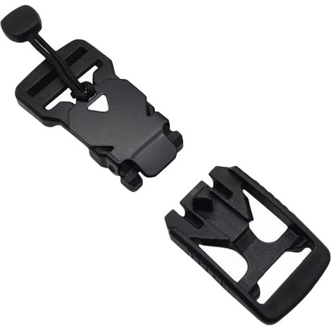 Lot de 2 boucles magnétiques noires - Boucle magnétique à dégagement rapide pour sac à dos tactique, sac banane, cordon de serrage - Modèle haute résistance 13 (1/4)