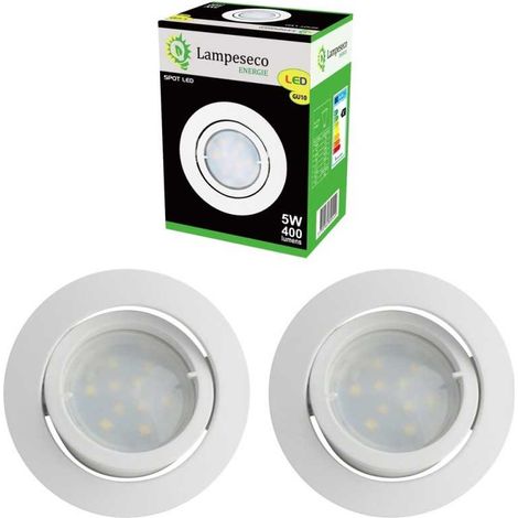 Lampesecoenergie – Lot de 3 spots encastrables orientables LED GU10 – 5W équivalence 50W – Blanc neutre 460LM – Installation 230V sans transformateur (1/5)