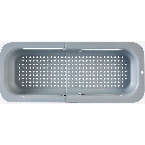 Panier d'évier extensible, passoire au-dessus de l'évier pour laver légumes, fruits, égoutter plats, accessoire de cuisine et maison, gris clair (1/5)