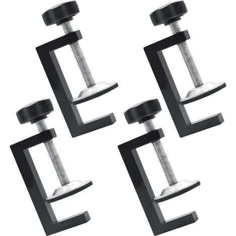 4 Pièces Serre Joint Kit Inoxydable Plage de serrage 10-57 mm Pince de Table Réglable pour Tiroir Installation de Bâtiment Montage Domestique