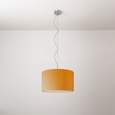 creative cables - Lampada a sospensione con paralume in tessuto Cilindro Small - Made in Italy (1/4)