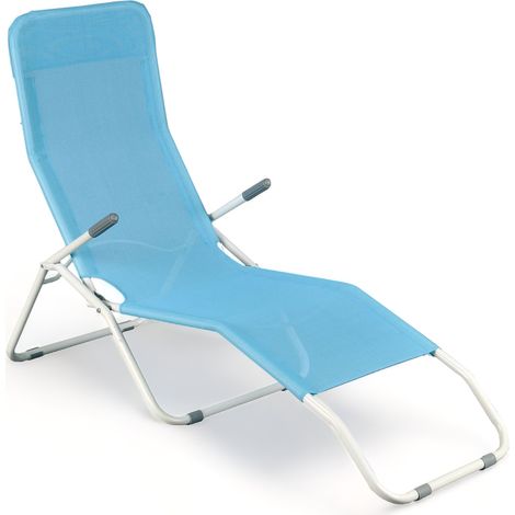 Lettino Sedia Sdraio basculante da spiaggia pieghevole senza cuscino Long Beach