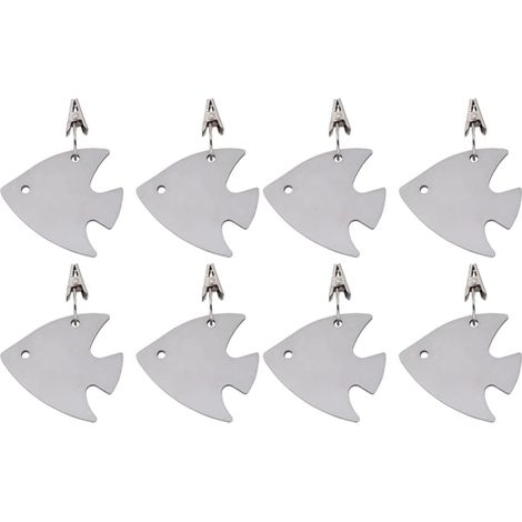8 pendentifs nappe inox – clips décoratifs – support mariage – pince serre nappe – élégant/résistant (1/5)