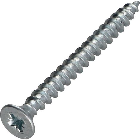 VBA Vis bois agglo Premium Tête fraisée Pozi N°3 6X60 Acier zingué-1 pièce