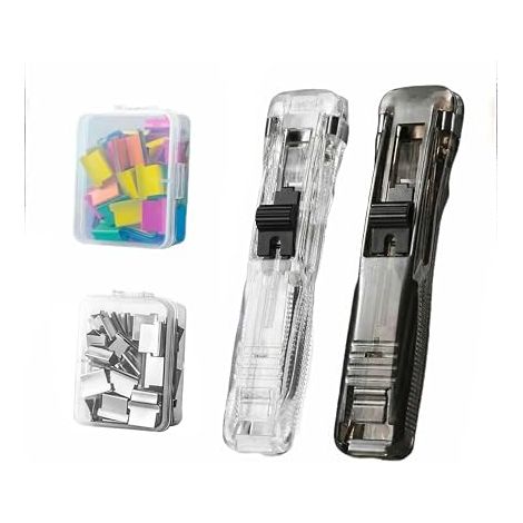 Stapler Holder for Staplers Stapler No Staples Stapler with 100 Stainless Steel Staples(B) (1/5)