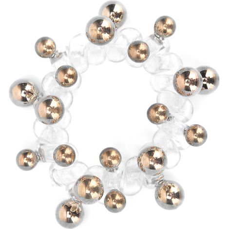 Attaches téléphoniques colorées pour cheveux avec perles - Coil élastique spirale pour queue de cheveux - Cadeau femme (1/5)