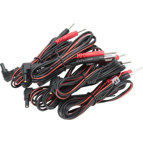 10 Elektrodenkabel mit 2,35-mm-Stiften für TENS-Geräte, Physiotherapiekabel 1,2 m, 10er-Packung