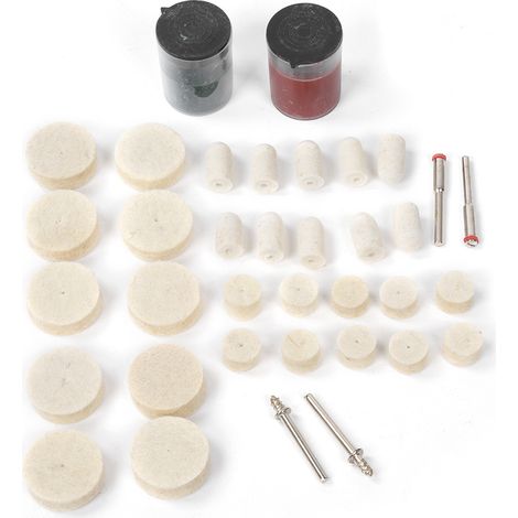 Lot de 36 disques feutre laine polissage, tampons de ponçage pour perceuse, accessoires lustrage outil, meules feutrées abrasives, kit finition brillant. (1/5)