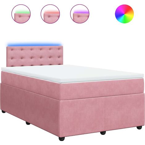 Maison Exclusive - Giroletto a Molle con Materasso Rosa 120x200 cm in Velluto (1/5)
