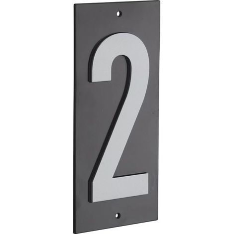 THIRARD - Plaque de signalisation 2, marquage blanc sur fond noir, panneau ABS à visser, 56x120mm - THIRARD (1/5)