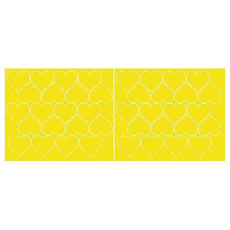 Adesivi a forma di cuore per San Valentino, 5 cm, seduszko sticker, 40 pezzi, giallo lucido