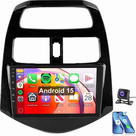 Pour Chevrolet Spark 2010-2014 Android 15 Autoradio GPS CarPlay RDS WIFI SWC 2+64G CAM