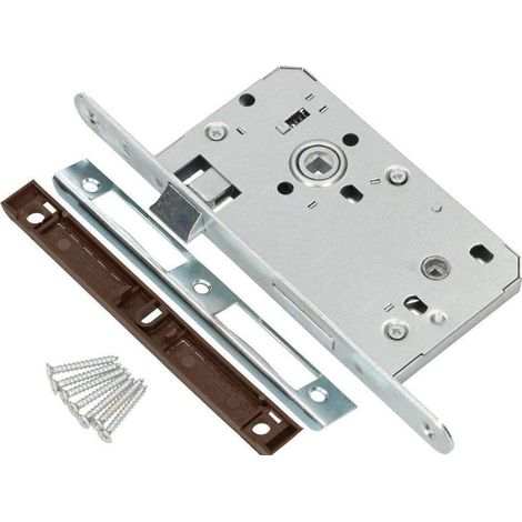 KOTARBAU Serrure à mortaiser 72/55 mm DIN gauche Serrure de WC Porte de salle de bain Serrure de porte avec contre-plaque Serrure de porte en acier de qualité supérieure (1/3)