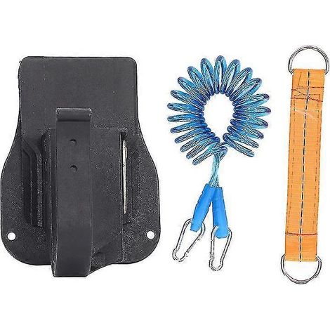 Outil de perçage, porte-ceinture multifonctionnel avec cordon de sécurité pour visseuse à percussion, noir (1/5)