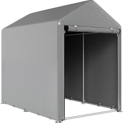Capanno da giardino leggero grigio in acciaio 179 x 120 x 165 cm (1/5)
