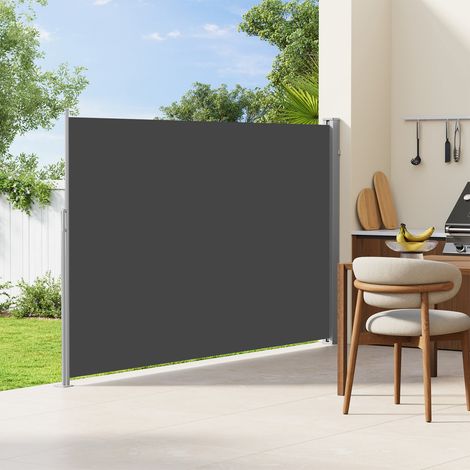 WOLTU Seitenmarkise Markisen ausziehbar, Sichtschutz Sonnenschutz Windschutz, mit Wandhalterung, für Balkon Terrasse, 160x350 cm, Anthrazit