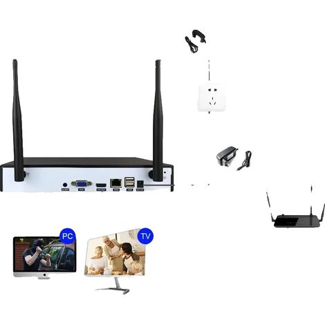 Enregistreur NVR WiFi, Résolution 5MP, Surveillance à Distance, 16CH, Aucun (1/5)