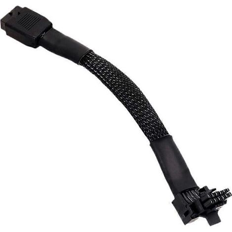 Adaptateur PCIe 5.0 16 broches 12VHPWR coudé à 90 degrés vers connecteur droit 12+4 broches avec filet (1/4)