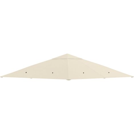 Toile de rechange pour pavillon tonnelle tente toit de remplacement gazebo de jardin polyester 180 g/m² 3 x 3 m crème (1/5)