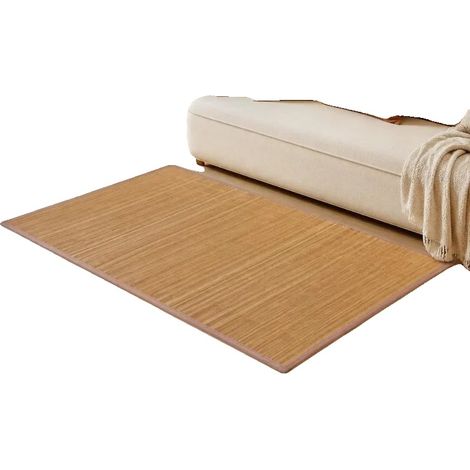 Tapis en bambou, dos antidérapant, design minimaliste, Brun (1/5)