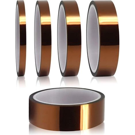 Ruban Adhésif Polyimide - Résistant à la Chaleur Jusqu'à 180 °C - Pour Isolation de Circuits Imprimés et Impression 3D - 5 Largeurs (3 6 8 12 25 mm × 33 m) (1/5)