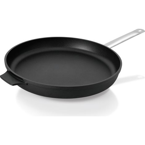 Poêle antiadhésive Ø 36 cm H 5,5 cm fond plat aluminium poignée inox - Was Germany