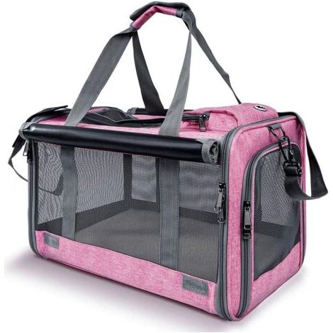Weiche, faltbare Transportbox für Katzen, Hunde und andere Haustiere, tragbare Box für Welpen und andere Haustiere mit Schultergurt und herausnehmbarer Matte, robuster Katzenkorb (1/5)