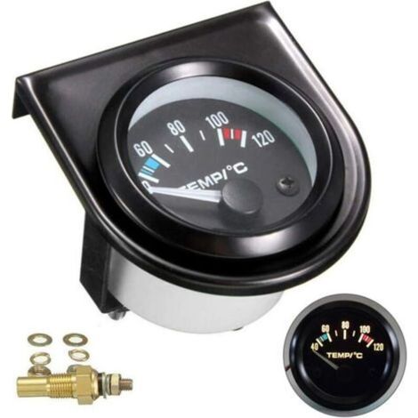 Kit de jauge de température de l'eau pour voiture Noir LED Universel Manomètre de température de l'eau de voiture Cadrans de 101,6 à 120°(Diamètre 52mm) (1/5)