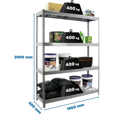 Metallregale KIT ECOFORTE METAL 1806-4 2000 grau/verzinkt