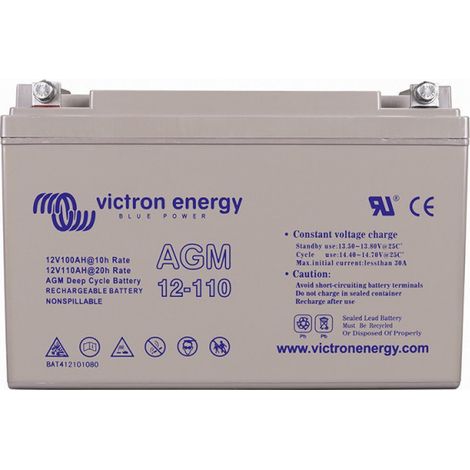 Victron – Batterie décharge lente 12V 110Ah BAT412101084 – Plomb étanche AGM – Sans entretien – Pour énergie solaire et marine (1/5)
