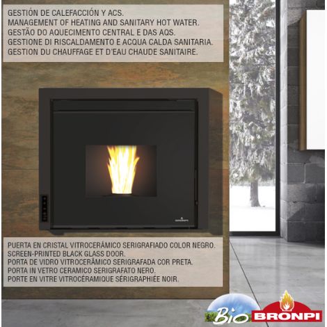 BRICOSOL INSERTABLE DE PELLET HYDRO BRONPI MODELO ALPES-H 17 KW CARGA SUPERIOR (1/5)