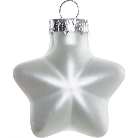 TrendLine Mini-Glas-Sterne winterweiß 12 Stück Ø 4 cm Weihnachtsdekoration (1/3)