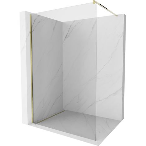 Mexen Kioto Duschwand 60 x 200 cm, Transparent 8 mm, Gold - 800-060-101-50-00