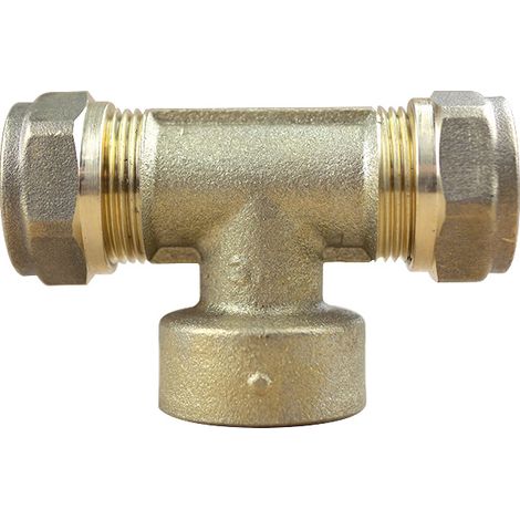 Arcanaute – Té bicone 3/4" femelle – Raccord bicônique en laiton – Filetage plomberie – Cuivre Ø18 – Pour installations sans soudure (1/3)