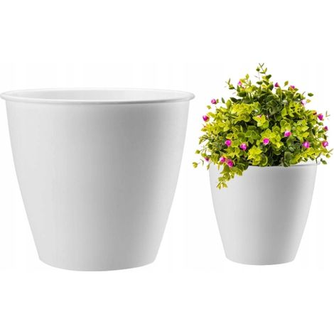 Vaso di fiori in plastica bianca Azalea 13 x 12 cm