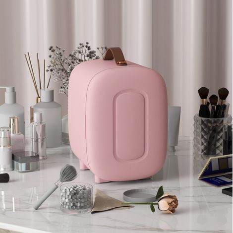 Mini frigo beauté 4 L, refroidit et chauffe, 20,3 x 26,3 x 28 cm, rose DESVIAE (1/4)