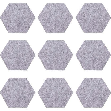 Set mit 12 sechseckigen Memoboards aus selbstklebendem Filz – 13,50 x 12,00 x 0,50 cm – Grau (1/4)