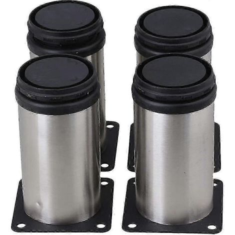 Pieds de cuisine réglables en acier inoxydable, ronds, 234 pouces de diamètre pieds de meubles, lot de 4 (1/5)