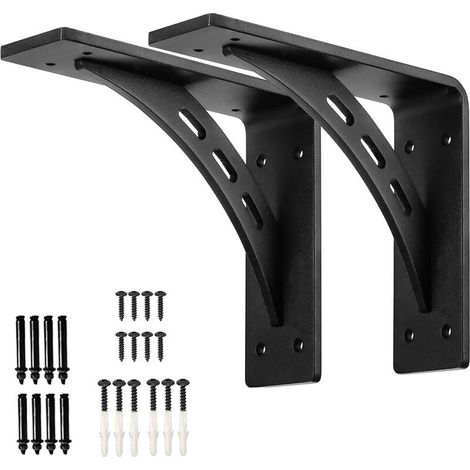 Confezione da 2 staffe decorative per mensole galleggianti, supporti per mensole angolari in acciaio resistente (1/4)