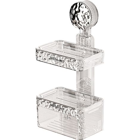 Support Pour Savon - Porte-Objets De Salle De Bain À Ventouse - Pour Surfaces Lisses Non Poreuses - Hauteur 14 7 Cm Ou 27 8 Cm - 1 Pièce (1/5)