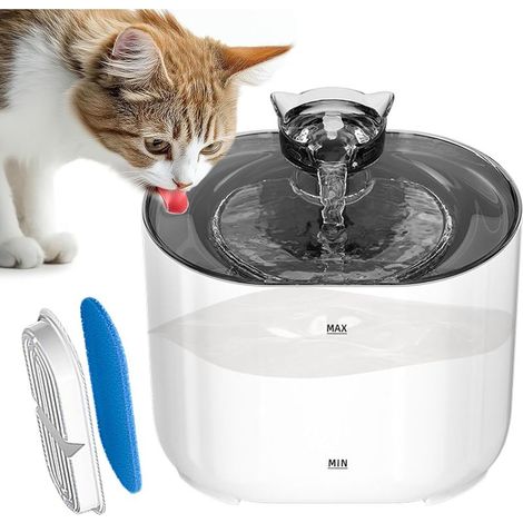 Fontaine à eau pour chat, distributeur automatique pour animaux, 19 x 16 x 14 cm, système de filtration multicouche, eau fraîche, bol électrique silencieux pour l'extérieur (1/3)