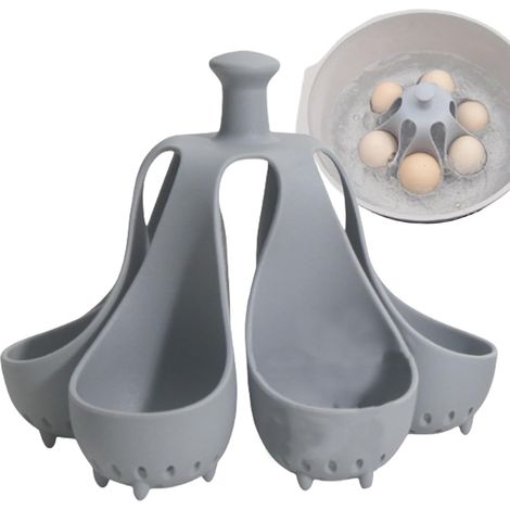 Eierkocher aus Silikon, kocht 4–6 Eier gleichzeitig, Eierhalter für weichgekochte Eier, Eieraufbewahrungsständer, Eierbecher, Küchenhelfer zum Kochen weichgekochter Eier
