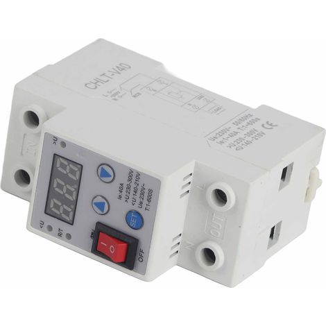Disjoncteur de protection réglable contre surtensions et sous-tensions 230V 40A avec écran numérique et réarmement automatique (1/5)
