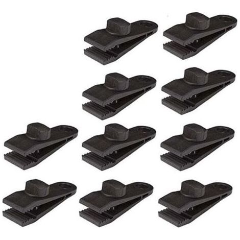 Accessoire de bâche\u3000Lot de 10 clips de fixation pour bâche de camping, bâches, caravane, toile de jardin Noir (1/4)