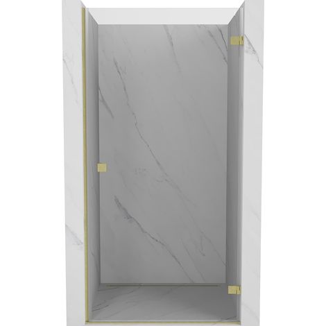 Mexen Lunar-B puerta de ducha abatible derecha 80 cm, transparente, dorado cepillado - 832-080-000-55-00-P (1/5)