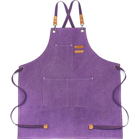 (Violett) Cowboy-Schürze mit Taschen für Friseure, Maler, Gärtner, Haarstylisten für Damen und Herren