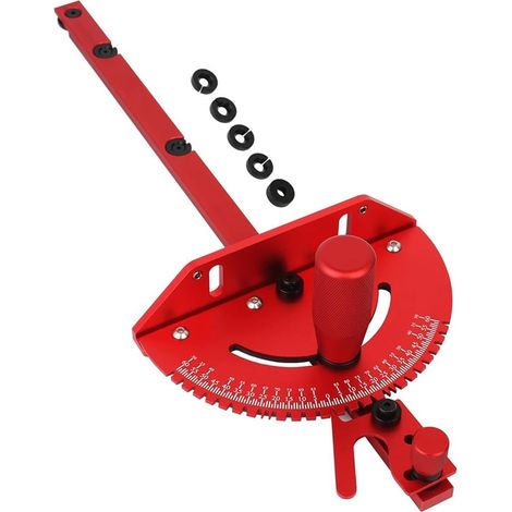 Jauge à onglet, en alliage d'aluminium, scie circulaire de table, défonceuse, jauge d'onglet, scie, règle, outils travail du bois, durable, réutilisable, rouge - (1/5)
