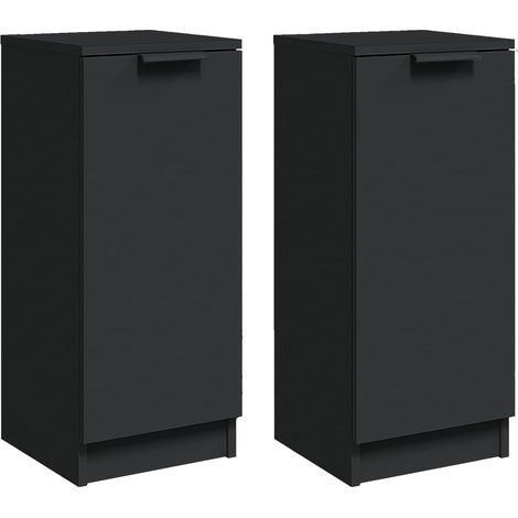 Aparador de madera contrachapada negro 30x30x70 cm vidaXL