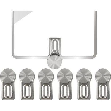 6 Pcs Fixation Miroir Clips, Fixation Miroir Lourd, Miroir Clips Verre en Alliage Zinc pour Miroir Murale, Fixation Miroir Mural, avec 6 Ancrages Muraux (1/5)